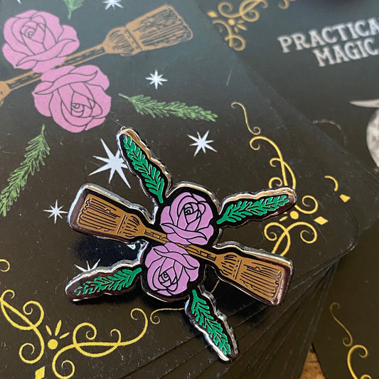 Rosemary, Broom & Rose Inner Witch Pin